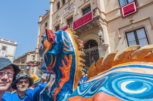 Drac fantastic figure at Festa Major in Sitges, Spain - Photo, Image