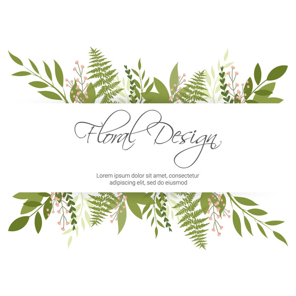 Banner on flower background. Wedding Invitation, modern card Design - Διάνυσμα, εικόνα