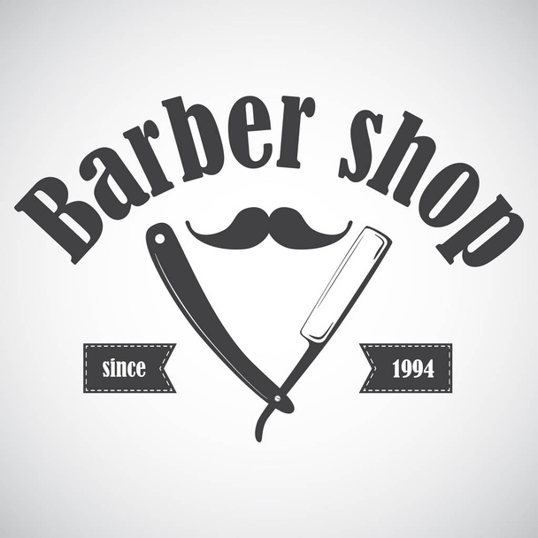 Vintage barber shop emblem, label, badge, logo. Vector illustration - Vector, Image