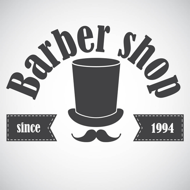 Vintage barber shop emblem, label, badge, logo. Vector illustration - Vektör, Görsel