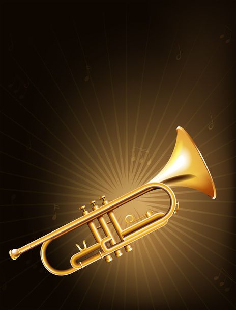 A golden trombita - Vektor, kép
