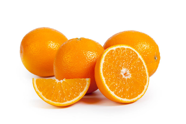 fresh orange isolated on white background - Fotoğraf, Görsel