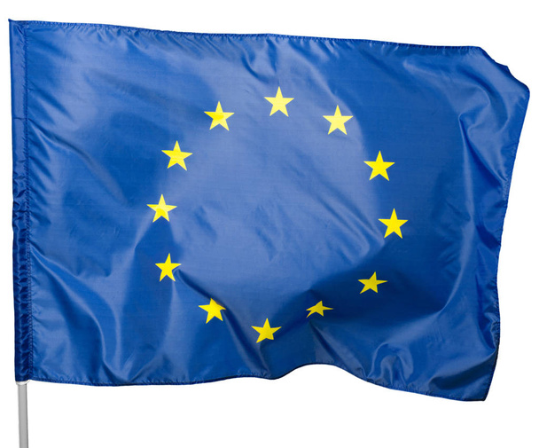 European Union Flag, Isolated on white background. - Φωτογραφία, εικόνα