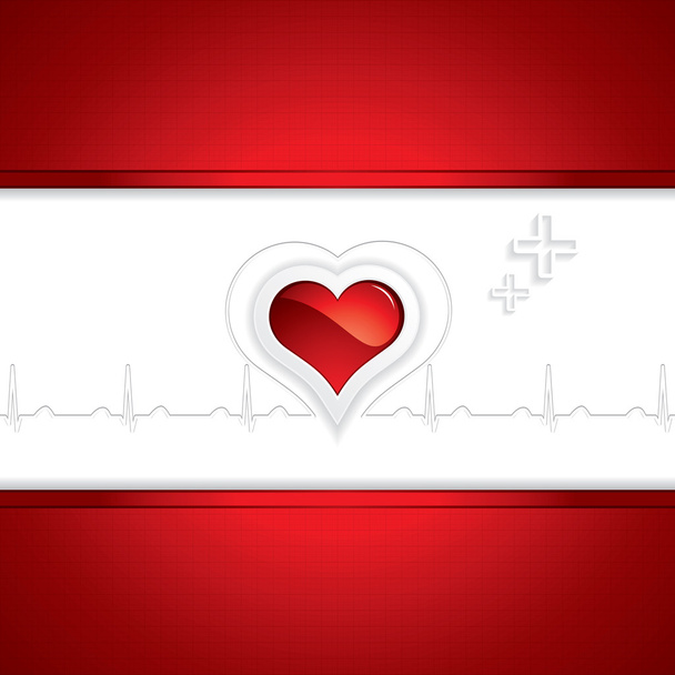 Heart and heartbeat symbol - Vektör, Görsel