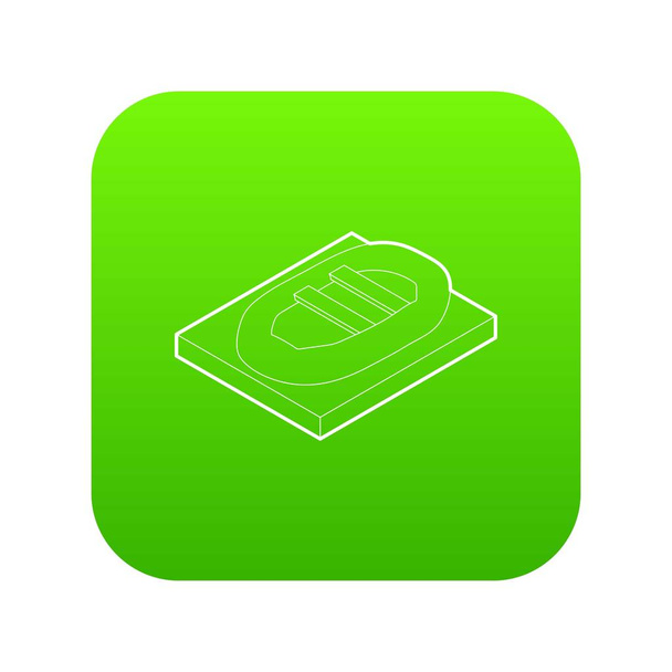 Inflatable boat icon green vector - Vector, afbeelding