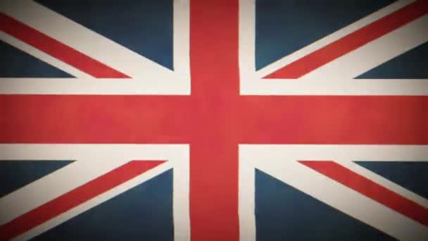 4k Yhdistynyt kuningaskunta Flag Background Loop with Glitch Fx / Animaatio of a vintage grunge textured englanti flag background, with twitch and glitch effects
 - Materiaali, video