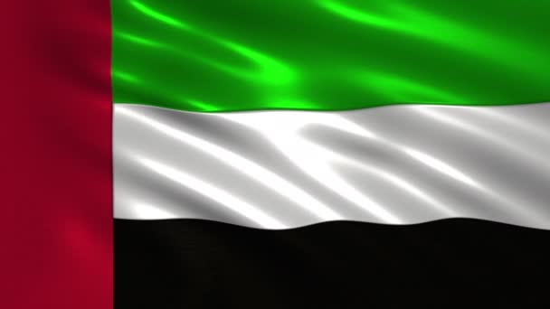 Okouzlující 3d animace 4k Vlajka Spojených arabských emirátů na hedvábí a stín - Záběry, video