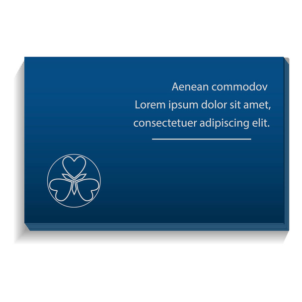 Blue business card icon, realistic style - Vector, imagen