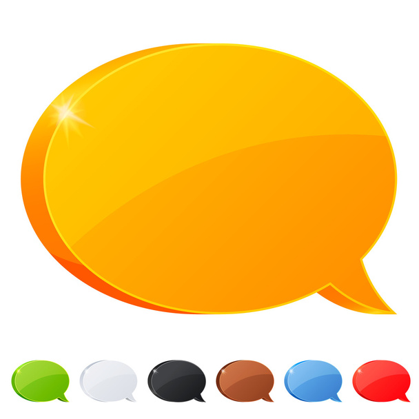 7 konuşma balonu simgesinin farklı renklerde ayarla - Vektör, Görsel