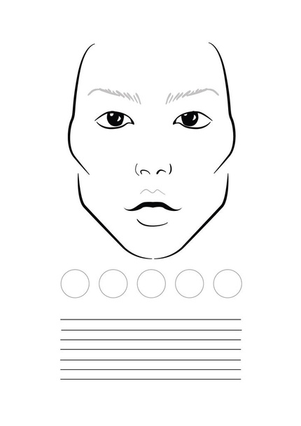 Gráfico facial Maquiagem Artista em branco. Modelo. Ilustração vetorial
. - Vetor, Imagem