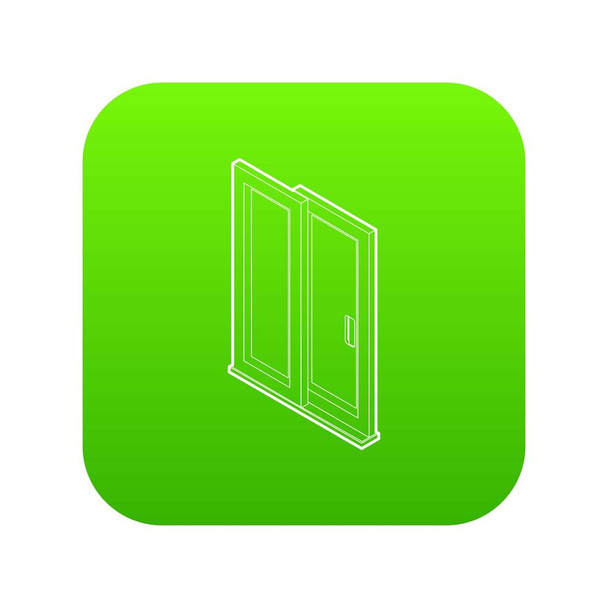 Sliding door icon green vector - Vector, imagen