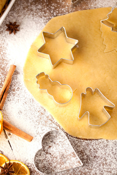 Christmas baking gingerbread cookies food background - Photo, image