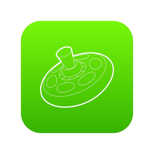 Toy spinning top icon green vector - Vecteur, image
