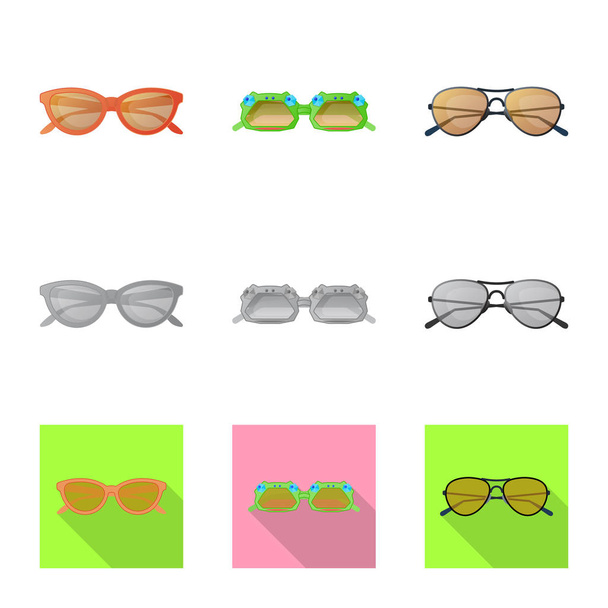 Isolated object of glasses and sunglasses logo. Collection of glasses and accessory vector icon for stock. - Vektori, kuva