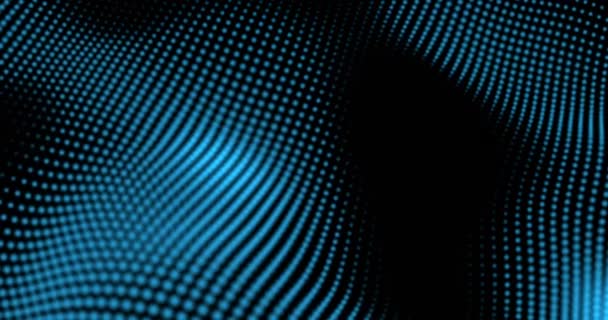 Pontos finos detalhados azul escuro macio onda superfície movendo-se lento fundo tecnologia conceito 3D renderização
  - Filmagem, Vídeo