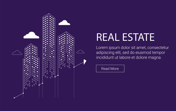 Real estate graphic design for website headers and social media posts. - Vector, Image