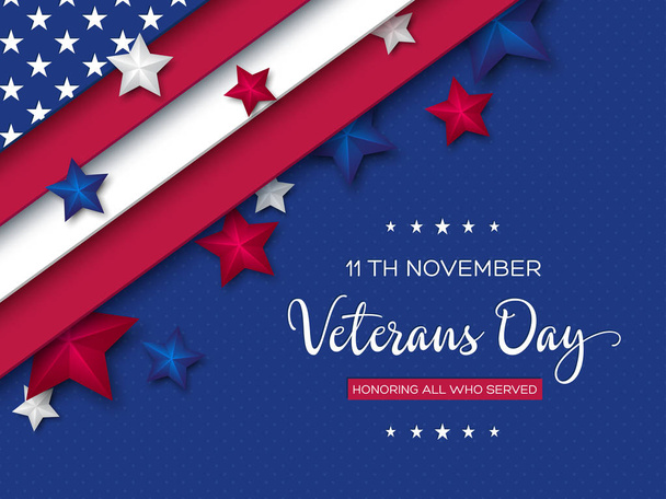 Veterans Day greeting card. - Vetor, Imagem