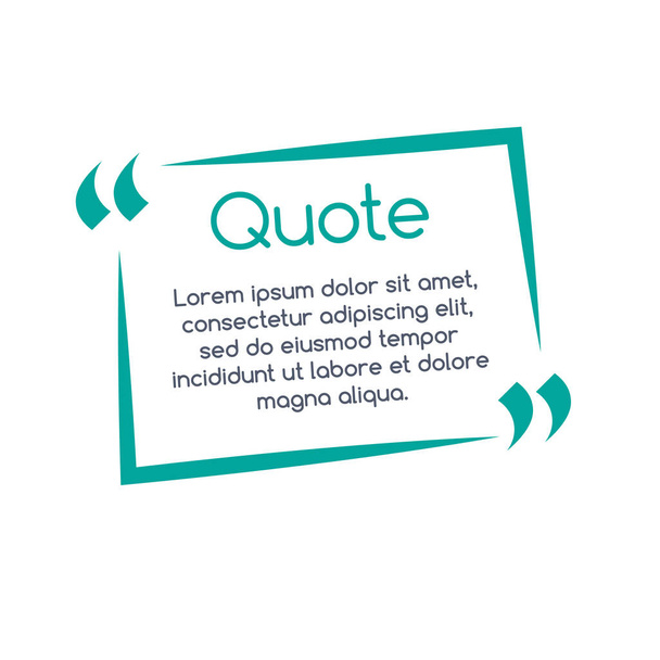 Quote speech bubble, template, text in brackets, citation frame, quote box. vector illustration. - Vector, Image