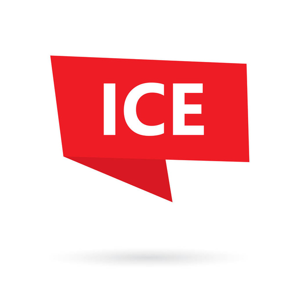 ICE (en caso de emergencia) acrónimo en una ilustración de vector de pegatina
 - Vector, imagen