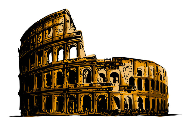 illustrazione vettoriale Colosseo. Italia Attrazioni edificio d'arte
 - Vettoriali, immagini