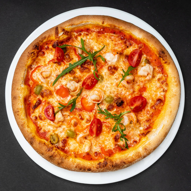fresh italian pizza, close up - Foto, Imagem