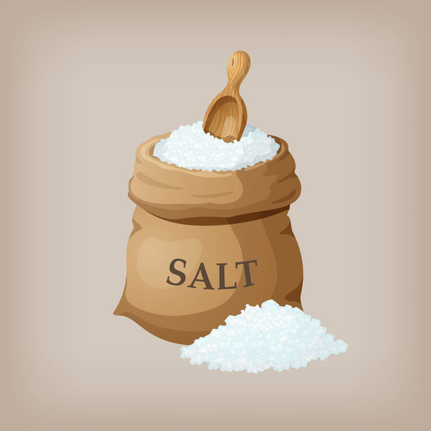 Tengeri só juta zsák. Vektoros illusztráció - Vektor, kép
