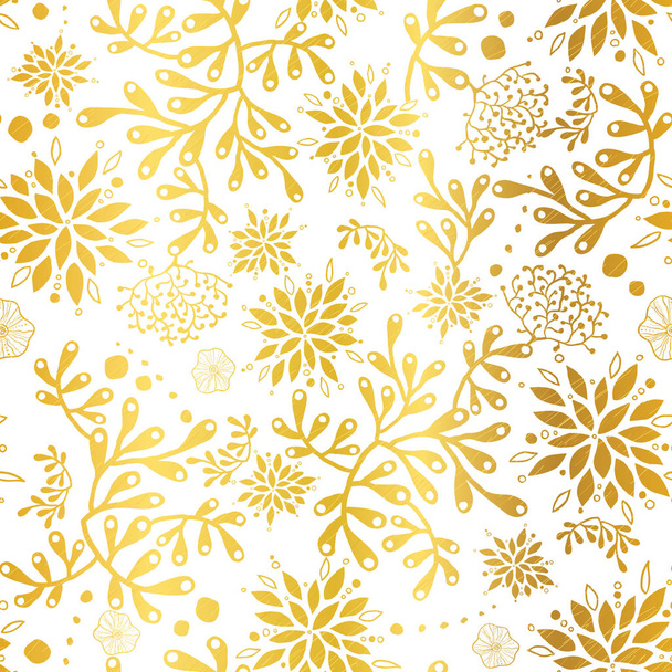 Golden nautical seaweed pattern. - Vector, imagen
