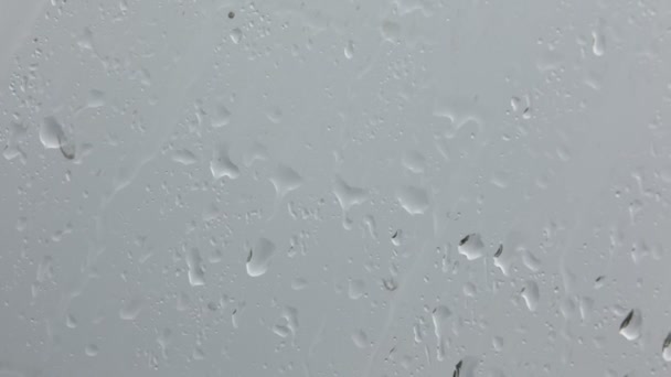 texture abstraite de gouttes de pluie en verre de voiture, vue rapprochée
 - Séquence, vidéo