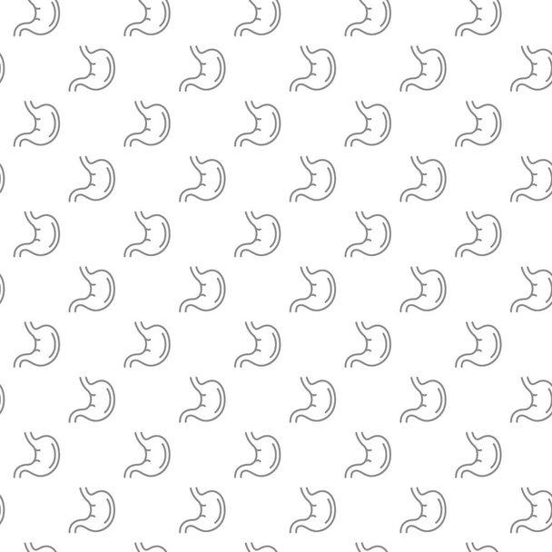 Unique stomach seamless pattern with various icons and symbols on white background flat illustration - Fotó, kép