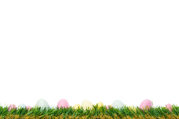 Pastel Easter Eggs na grama
 - Foto, Imagem