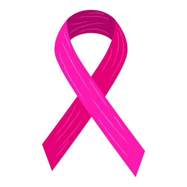 Isolated pink ribbon. Breast cancer campaign - Vector, Image