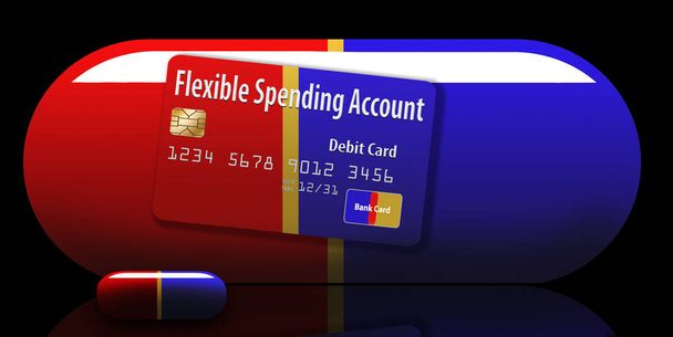 Dies ist eine flexible Girokonto-Debitkarte. sie ist auch als fsa-Debitkarte bekannt. - Foto, Bild
