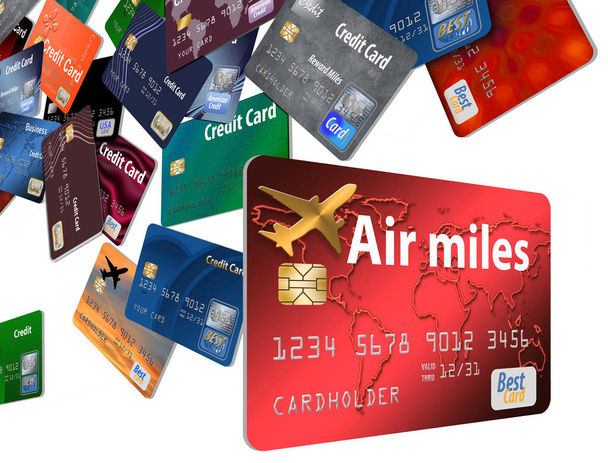 Tässä on lentokilometrejä palkintoja, kanta-asiakas, luottokortti
. - Valokuva, kuva