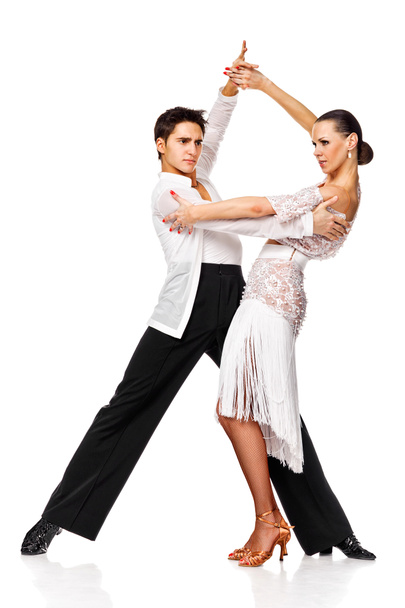 Sensual couple dancing salsa. Latino dancers in action - Fotografie, Obrázek