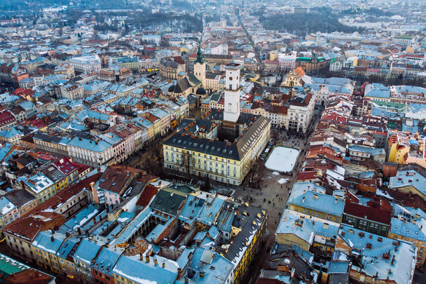 stadsgezicht van oude Europese stad. vogelperspectief uitzicht - Foto, afbeelding