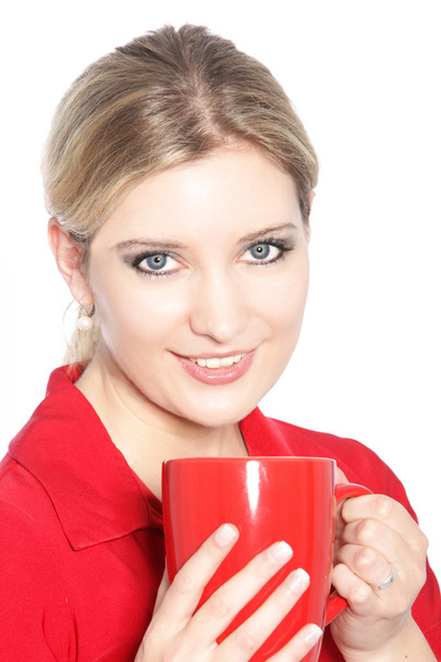 Blonde woman with coffee - Fotografie, Obrázek