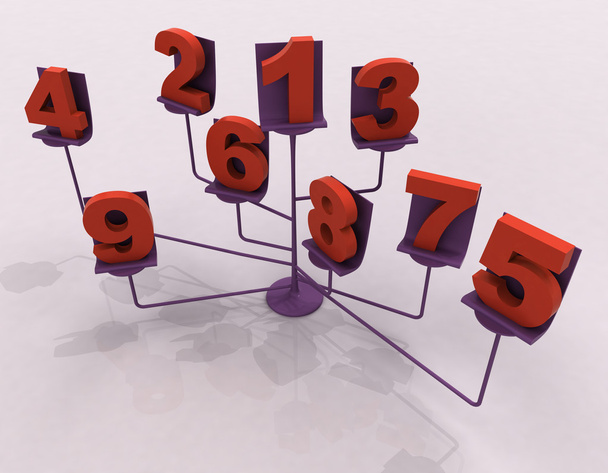 концептуальный мольберт с красными числами
 - Фото, изображение