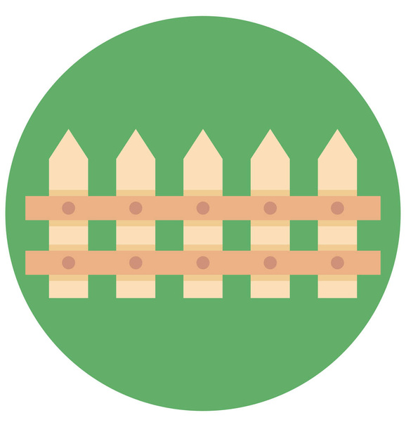 Fence Color Isolated Vector Icon that easily can be modified and edit.  - Vector, Image