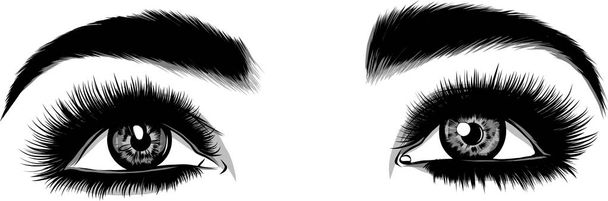 Όμορφες γυναίκες μάτια με μακιγιάζ - Διάνυσμα, εικόνα