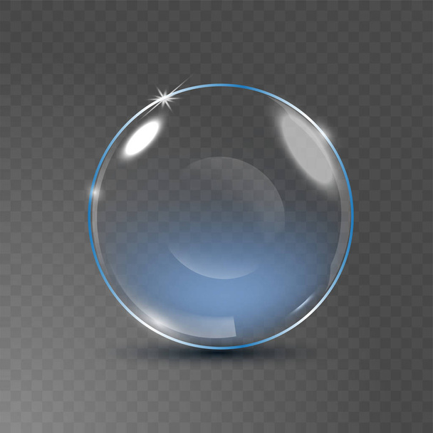 Lente de contacto ocular vectorial realista aislada en el fondo transparente
 - Vector, Imagen