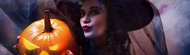 woman wearing halloween costume. Holiday - Фото, зображення