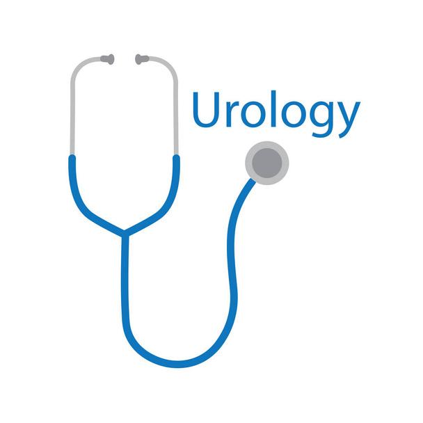 urology word and stethoscope icon- vector illustration - Vector, Image