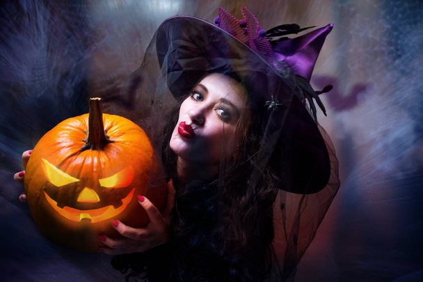 woman wearing halloween costume. Holiday - Fotó, kép