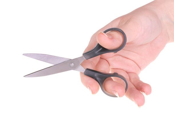 Scissors in woman hand - 写真・画像