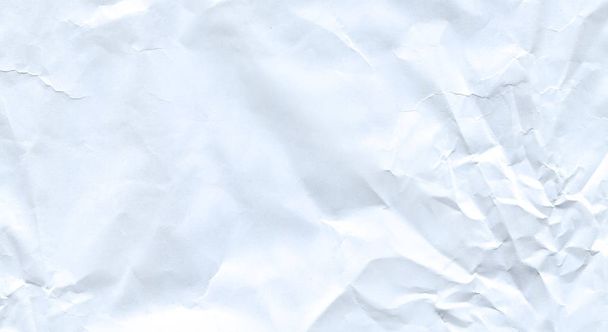 Papel blanco vacío arrugado. Textura de papel arrugado. Vista superior con espacio de copia. Banner de formato ancho
 - Foto, imagen