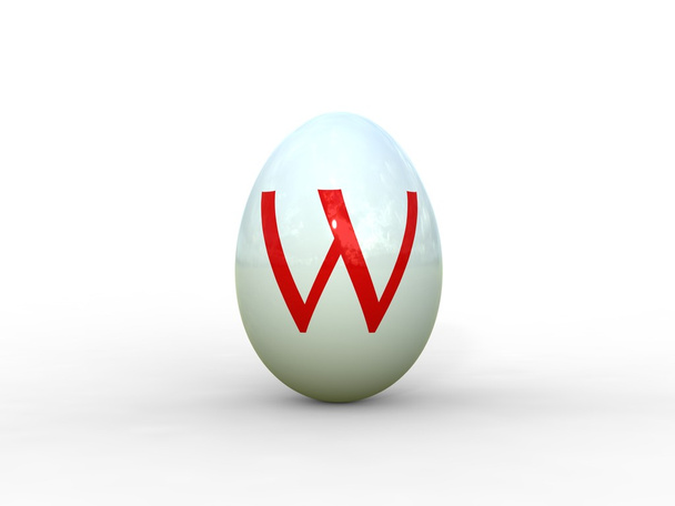 Egg letter W - Photo, Image
