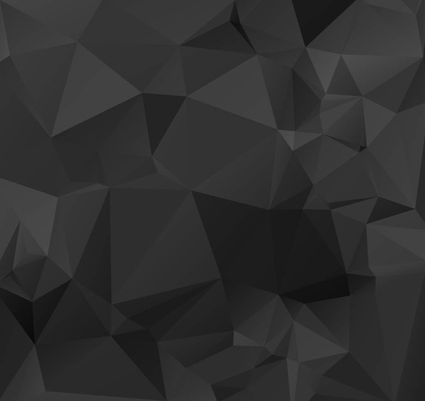 Black Polygonal Mosaic Background, Creative Design Templates - Wektor, obraz