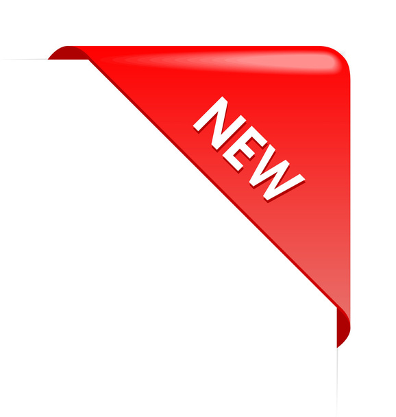 Nouveau ruban rouge d'affaires d'angle
 - Vecteur, image