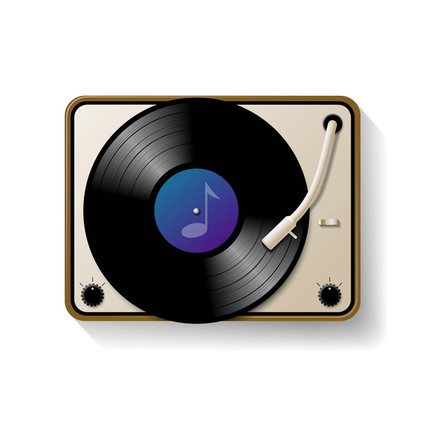 recordplayer isolated on white background - Vector, afbeelding