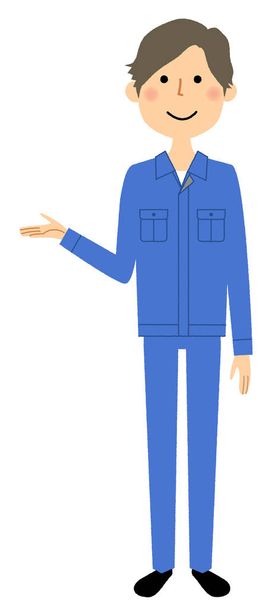 /Illustration of a young working man explaining. - Vector, Image